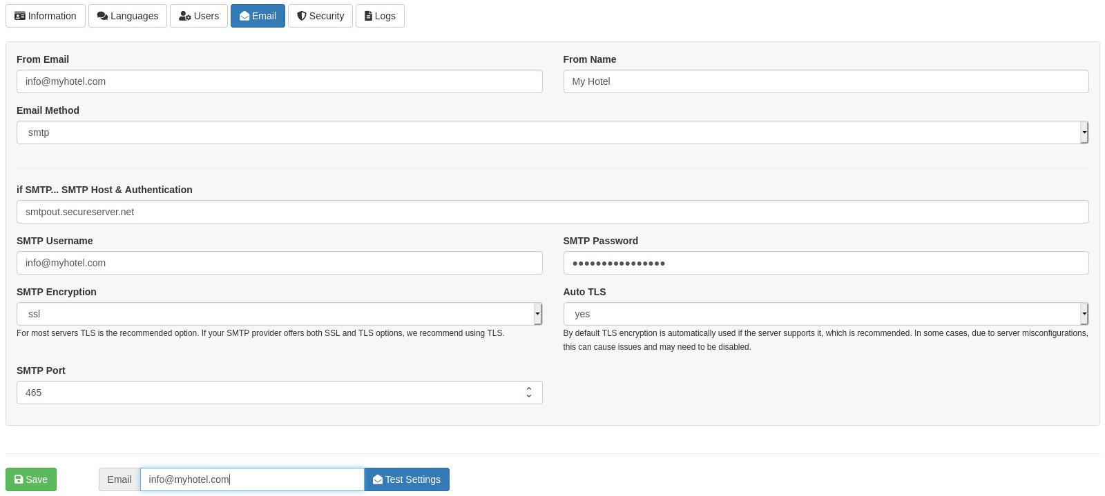 Delivering Hotel Email Via GoDaddy SMTP Servers