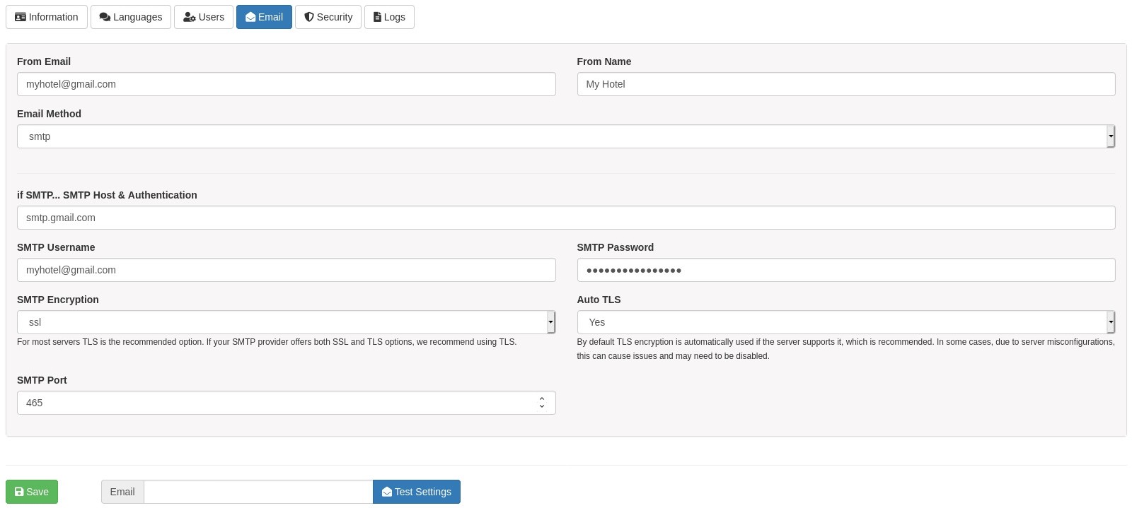 Delivering Hotel Email Via Google SMTP Servers